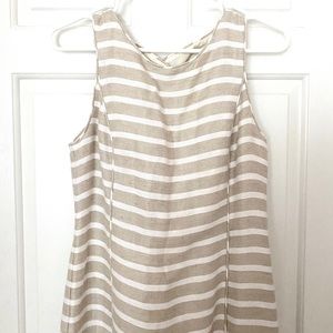 Banana Republic White/Beige Linen Blend Shift